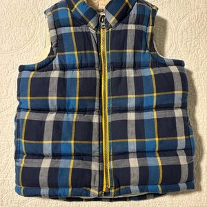 Old Navy Blue and Yellow Plaid Kids Vest